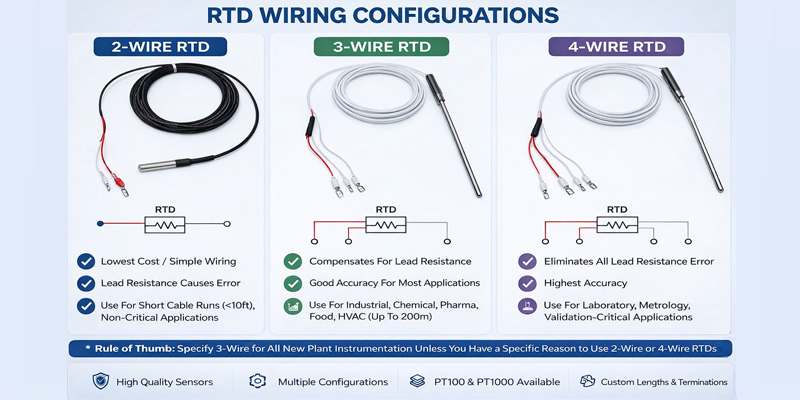 2 Wire, 3 Wire & 4 Wire RTD: Key Differences Explained