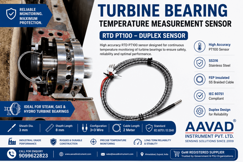 Turbine Bearing Temperature Measurement Sensor – High Accuracy RTD PT100 Sensor for Industrial Turbine Applications