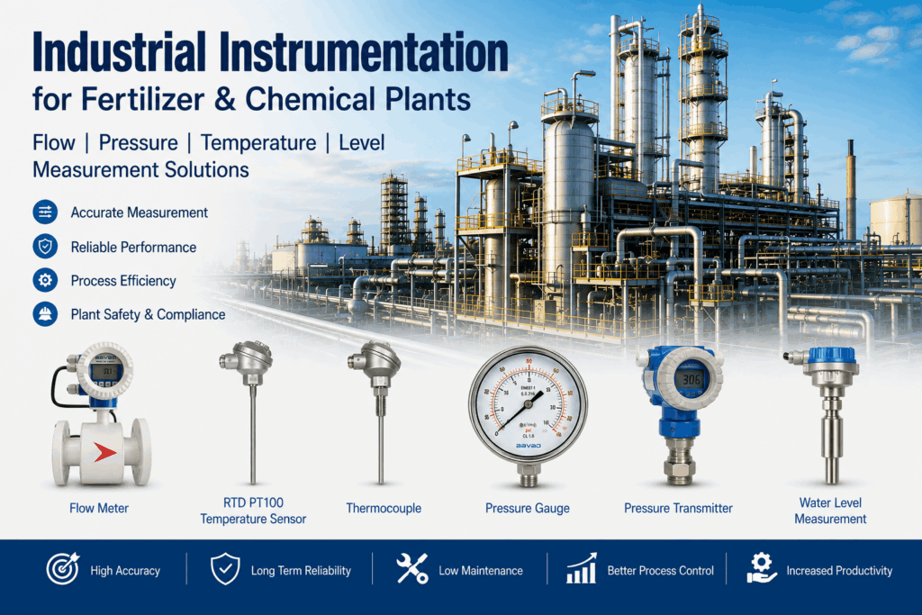 Industrial Instrumentation for Fertilizer & Chemical Plants in Gujarat: Flow, Pressure & Temperature Measurement Solutions