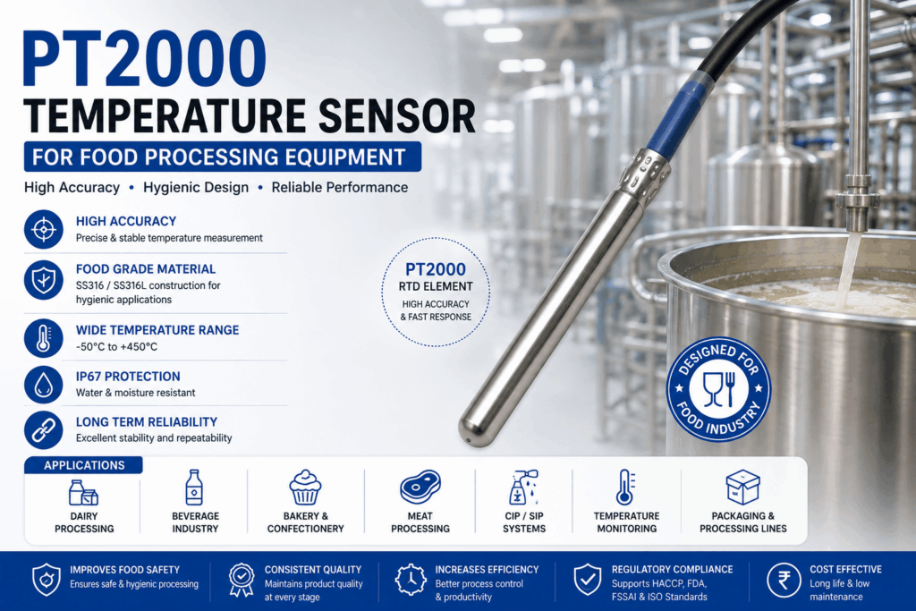 PT2000 Temperature Sensor for Food Processing Equipment: Complete Guide, Applications & Benefits