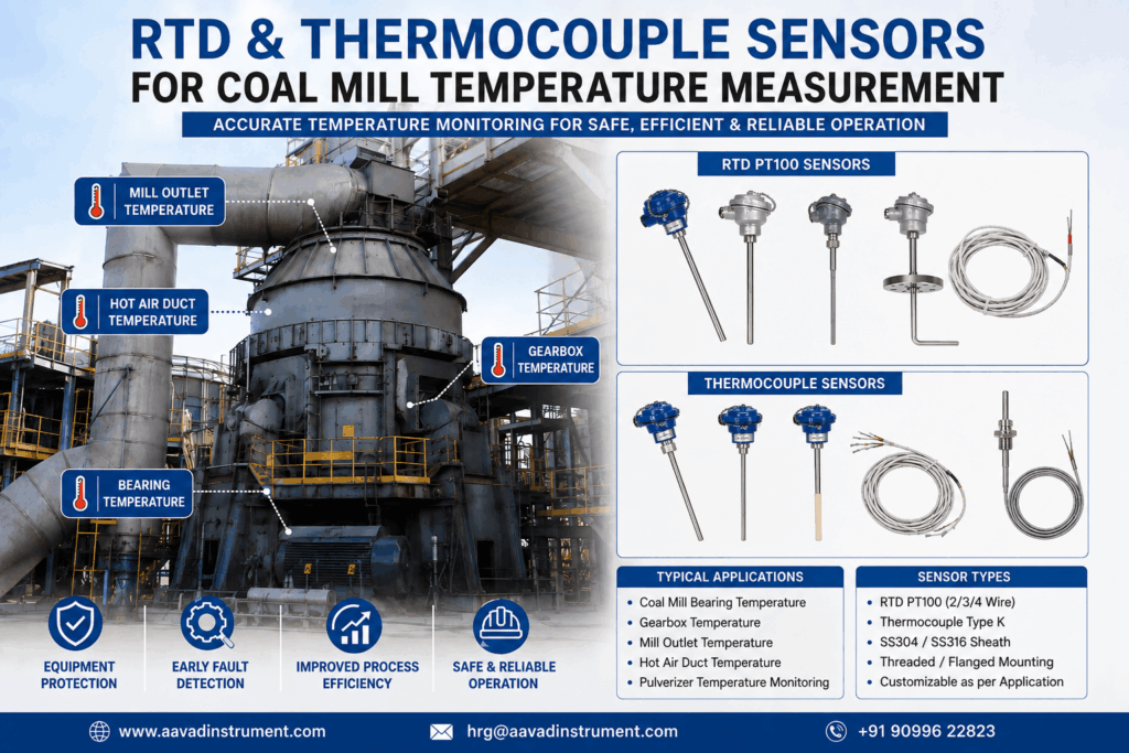 RTD and Thermocouple Sensors for Coal Mill Temperature Measurement