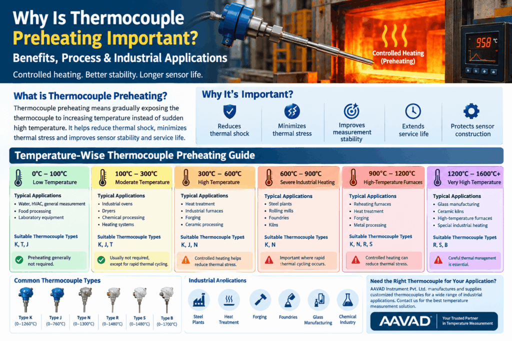 Thermocouple Preheating – Aavad Instrument Pvt. Ltd. Temperature-wise thermocouple preheating process for industrial furnace applications
