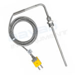 Stainless Steel Thermocouple Probe with Type K Connector and Braided Cable